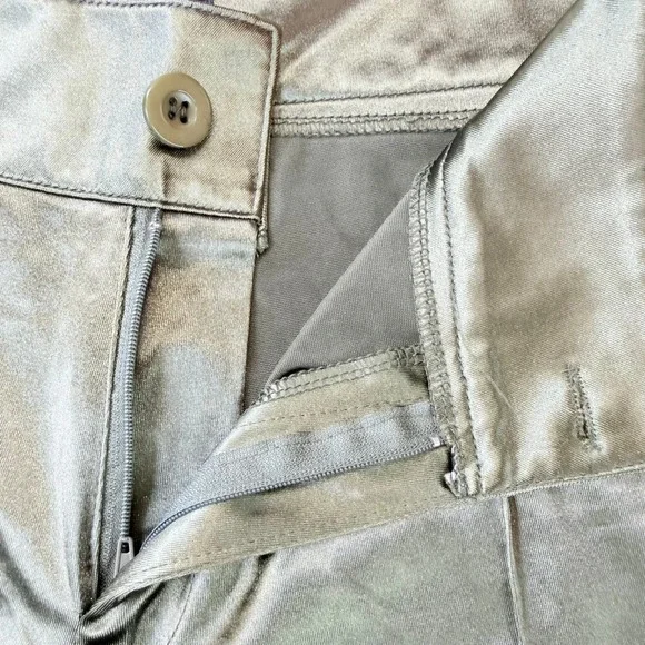 Rainbow Women's Olive Green Satin Cargo Pants Wide Leg Size L 28 - Picture 5 of 8